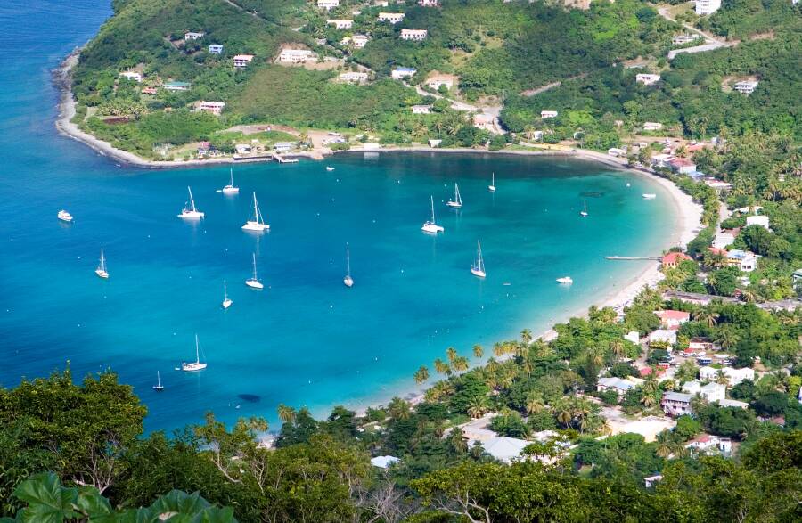 Aerial view of a beach of the British Virgin Islands, British Virgin Islands Interpreter Services 