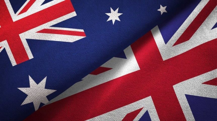Australia and United Kingdom - two flags
