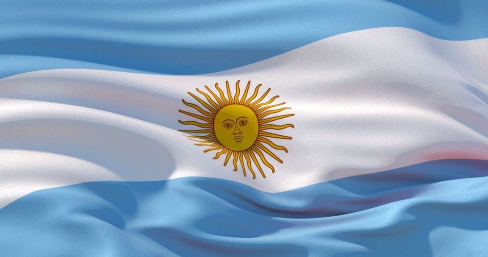 The national flag of Argentina